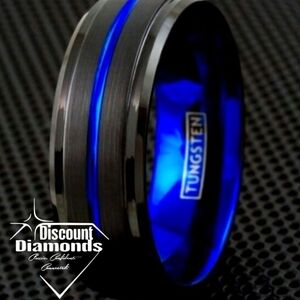 Black & Blue Tungsten Ring